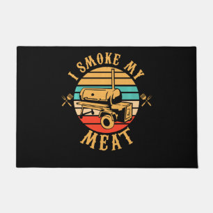 Funny BBQ Lover Gifts I Smoke My Meat Smoker BBQ Doormat