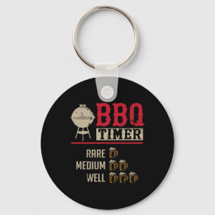 Funny Bbq Meat Cooking Timer Beer Grill Chef Rbecu Key Ring
