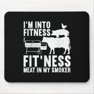 Funny Bbq Meat Smoking Art For Men Women Barbeque Mouse Mat