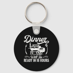 Funny Bbq Men Smoking Meat Smoker Grilling Rbecue Key Ring
