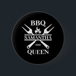 Funny BBQ Personalised Barbecue Queen Apron Cuttin 6 Cm Round Badge<br><div class="desc">Funny BBQ Grill Master Personalised Barbecue Best</div>