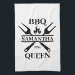 Funny BBQ Personalised Barbecue Queen Apron Cuttin Tea Towel<br><div class="desc">Funny BBQ Grill Master Personalised Barbecue Best</div>
