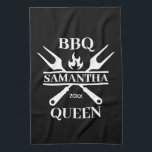Funny BBQ Personalised Barbecue Queen Apron Cuttin Tea Towel<br><div class="desc">Funny BBQ Grill Master Personalised Barbecue Best</div>