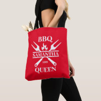 Funny BBQ Personalised Barbecue Queen  Tote Bag