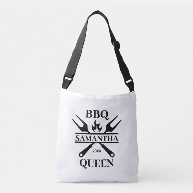 Funny BBQ Personalised Barbecue Queen   Tote Bag (Front)