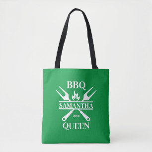 Funny BBQ Personalised Barbecue Queen  Tote Bag
