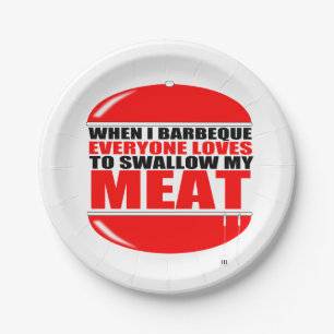 funny BBQ Saying Paper Plate