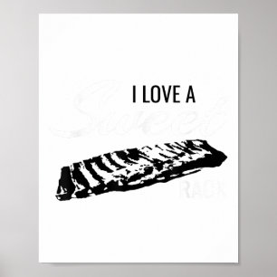 Funny Bbq Shirts Love A Sweet Rib Rack Pitmasters  Poster