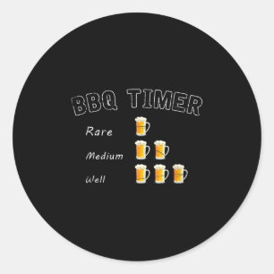 Funny Bbq Smoked Steak Beer Drinking Gift Barbecue Classic Round Sticker