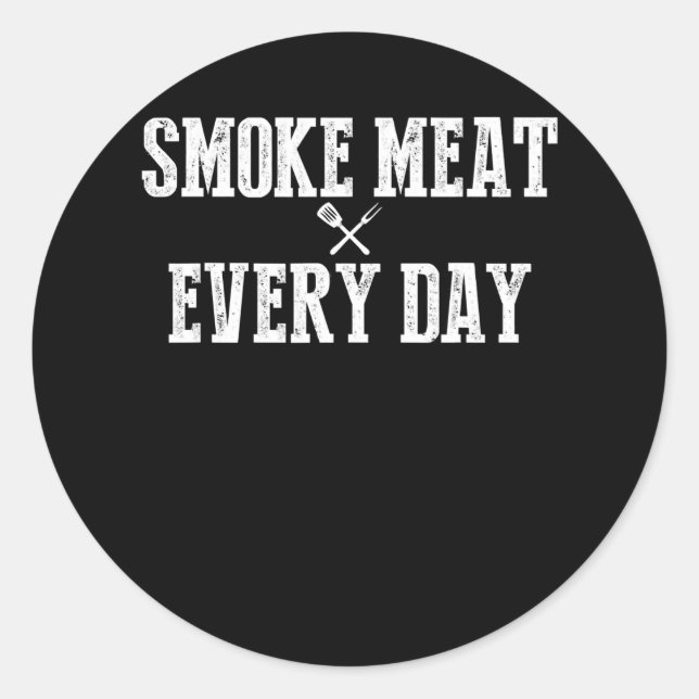 Funny Bbq Smoker Accessory Pitmaster Dad Grilling Classic Round Sticker (Front)
