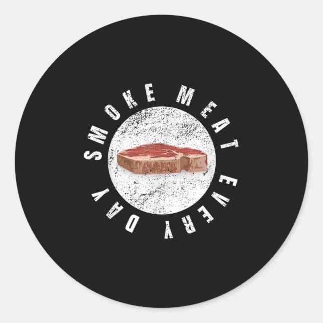 Funny Bbq Smoker Accessory Pitmaster Dad Grilling  Classic Round Sticker (Front)