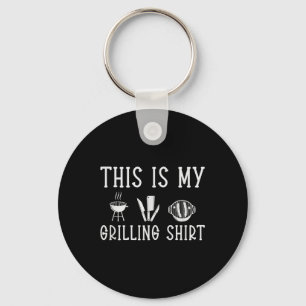Funny Bbq Smoker Grill & Barbecue Pork Grillin Key Ring