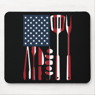 Funny Bbq Smoker Grilling Tools Rbecue American Fl Mouse Mat