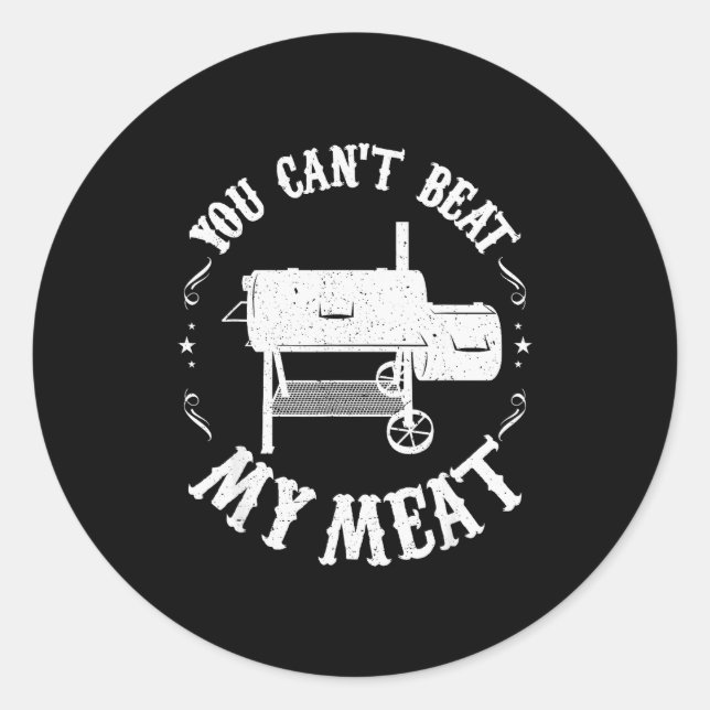 Funny Bbq T Reverse Flow Smoker Accessory Dad Gril Classic Round Sticker (Front)