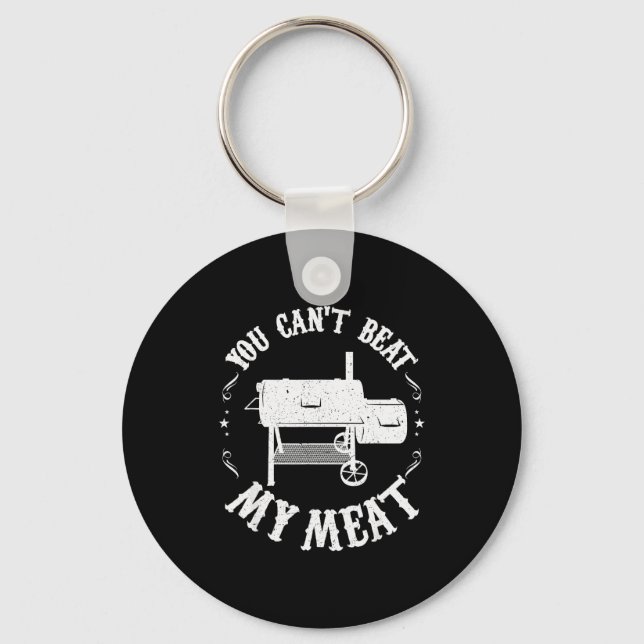 Funny Bbq T Reverse Flow Smoker Accessory Dad Gril Key Ring (Front)