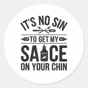 Funny Bbq Tees For Men Women Grilling Meat Smoking Classic Round Sticker