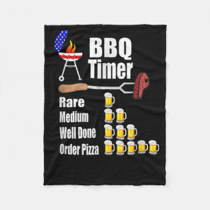 Funny Bbq Timer Barbecue Grill Grilling Gift Beer  Fleece Blanket