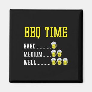 Funny Bbq Timer Beer Drinking Gift Smoked Meat Bar Magnet
