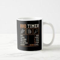 Funny BBQ Timer Grilling Levels & Beer Chart Mug