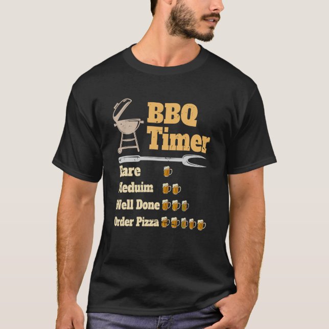 Funny BBQ Timer Grilling T-Shirt (Front)