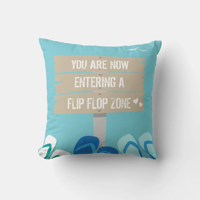 Funny Beach Bar Chill Out Zone Quote Cushion (Front)