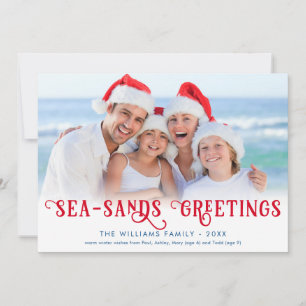 Funny Beach Christmas Coastal Holiday Card