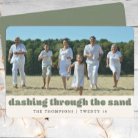 Funny Beach Christmas Custom Family Photo Green