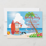 Funny Beach Christmas Invitation Postcard<br><div class="desc">Funny beach christmas party invitation. The text can be changed using right the "Details" menu. To fit everything to your needs please click the "Customise" button and you can text style and colour change. Other colours are available. Please contact me if you need help, for matching items or you have...</div>