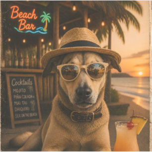 Funny Beach Dog Wall Art Printable