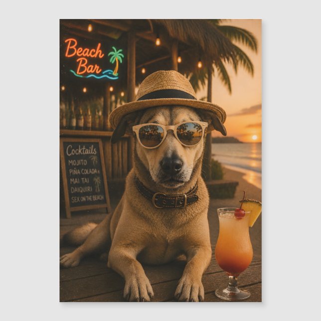Funny Beach Dog Wall Art Printable (Front)