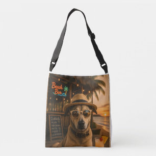 Funny Beach Dog Wall Art Printable Crossbody Bag