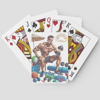 Funny Beach Fitness Playing Cards