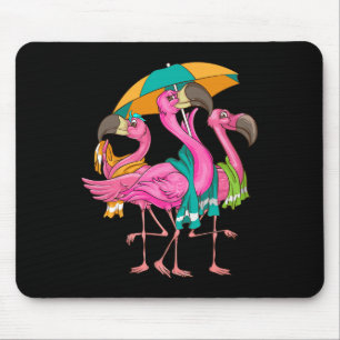 Funny Beach Flamingos With Towels Cool Summer Bird Mouse Mat