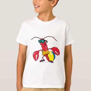 funny beach going  lobster cartoon T-Shirt