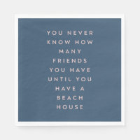 Funny Beach House Friends Saying in Navy Blue