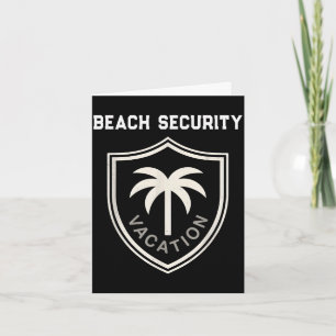 Funny beach security mum dad surf mermaid vacation card