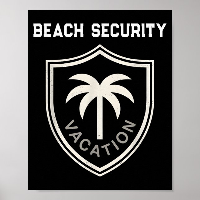 Funny beach security mum dad surf mermaid vacation poster (Front)