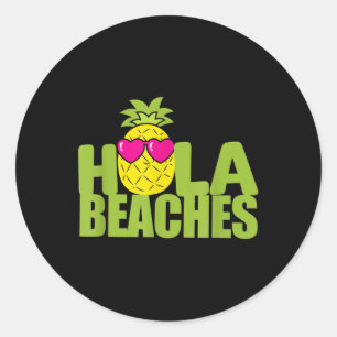 Funny Beach Summer Vacation Pineapple T Cruise Hol Classic Round Sticker