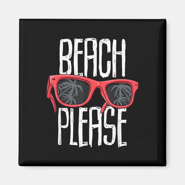 Funny beach sunglasses palm trees tropical magnet (Front)