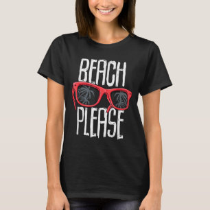 Funny beach sunglasses palm trees tropical T-Shirt