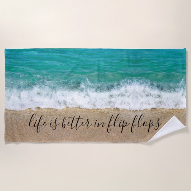 Funny Beach Vacation Beach Towel (Front)