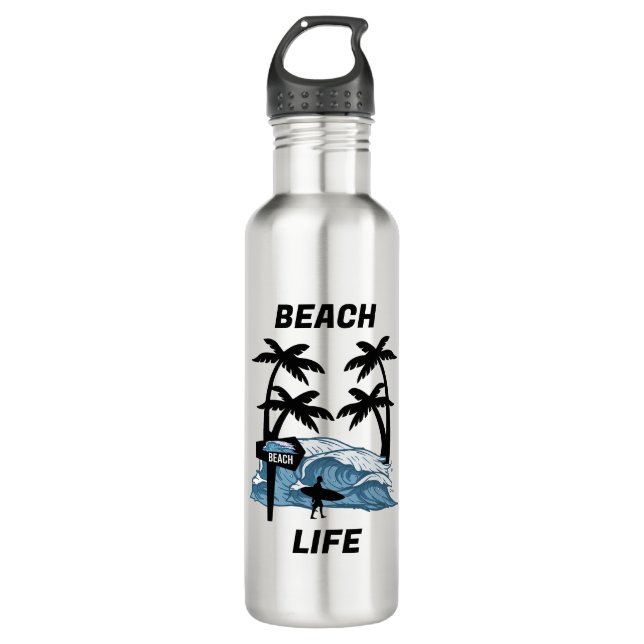 Funny Beach Wave 710 Ml Water Bottle (Front)