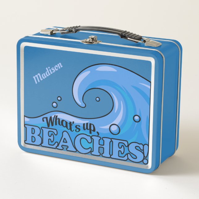 Funny Beach Wave custom name lunch boxes (Front)