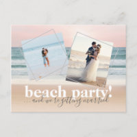 Funny Beach Wedding Photo Horizontal Save the Date