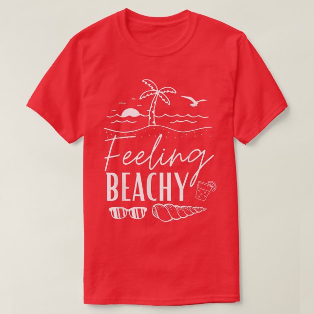 Funny Beachy Vacation on the Beach Womens Summer  T-Shirt (Design Front)