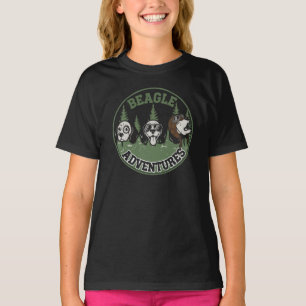 Funny Beagle Adventures Trio Retro Cartoon Dog T-Shirt