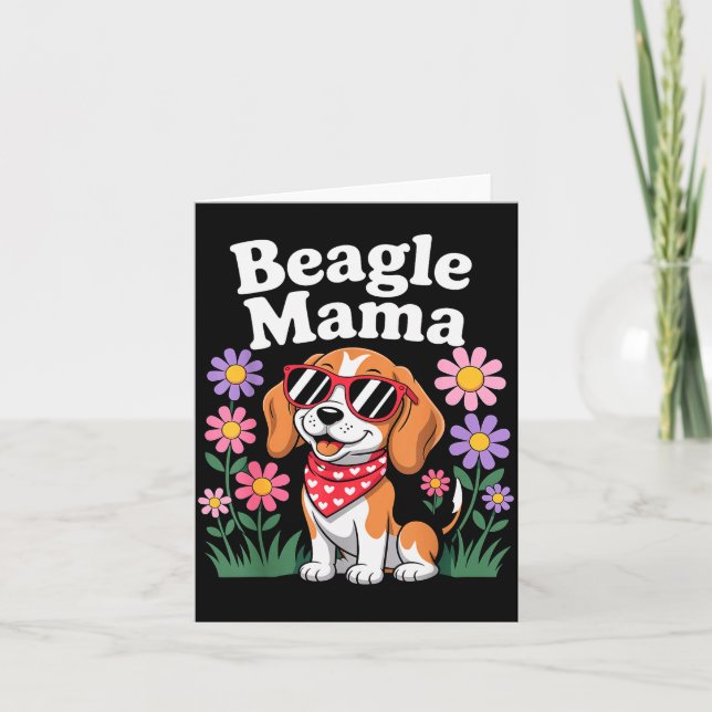 Funny Beagle Art For Women Girls Mum Beagle Dog Lo Card (Front)
