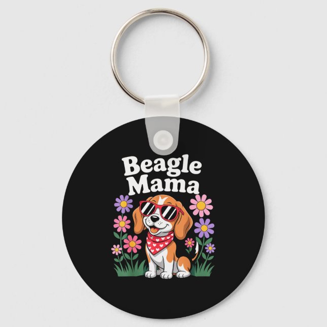 Funny Beagle Art For Women Girls Mum Beagle Dog Lo Key Ring (Front)