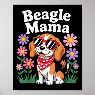 Funny Beagle Art For Women Girls Mum Beagle Dog Lo Poster