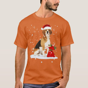 Funny Beagle Christmas Santa Hat T-Shirt